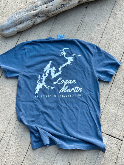 Lake Map- Denim