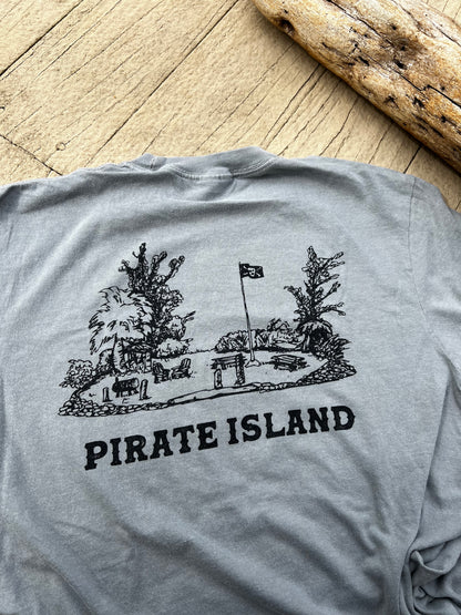 Pirate Island-hand drawn- Grey