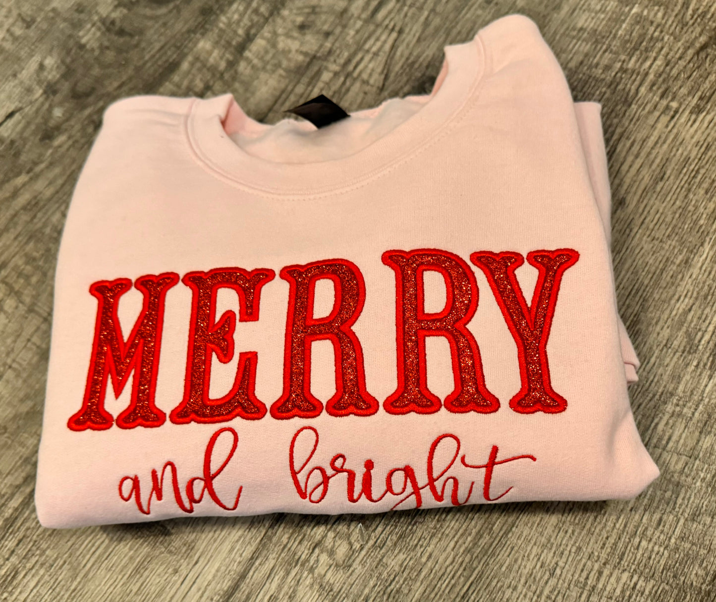 Merry and Bright Glitter Appliqué