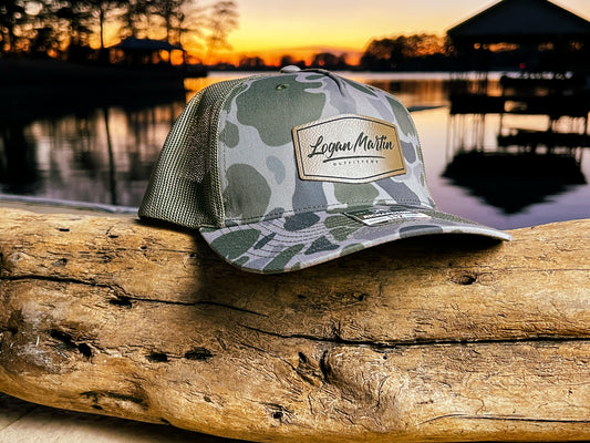 Camo Logo Leather Patch Hat